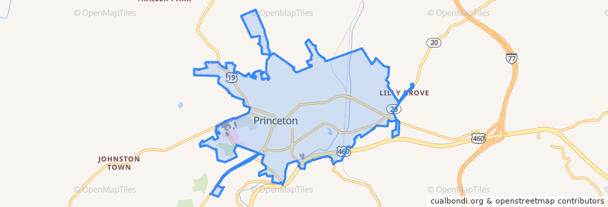 Mapa de ubicacion de Princeton.