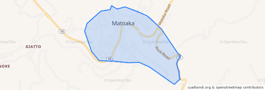 Mapa de ubicacion de Matoaka.