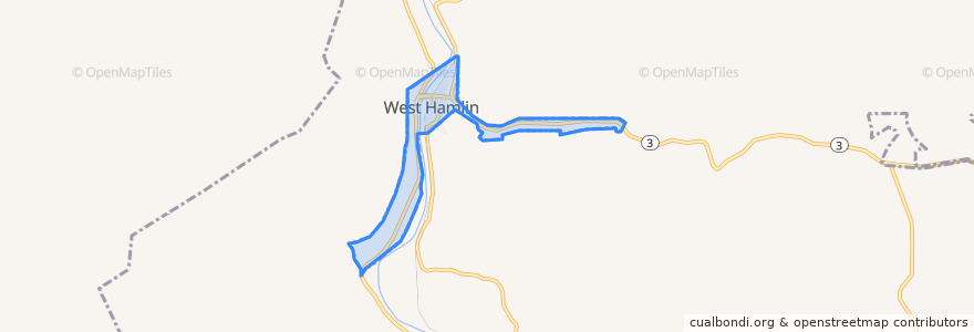 Mapa de ubicacion de West Hamlin.