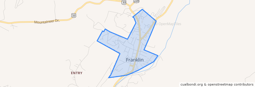 Mapa de ubicacion de Franklin.