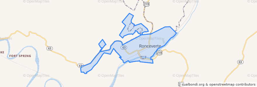 Mapa de ubicacion de Ronceverte.