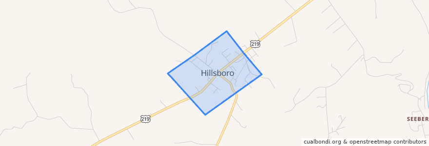 Mapa de ubicacion de Hillsboro.