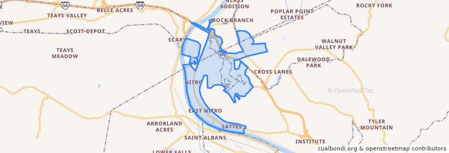 Mapa de ubicacion de Nitro.