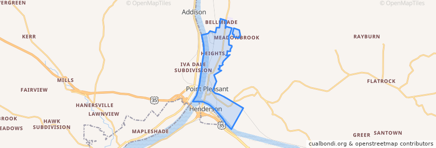 Mapa de ubicacion de Point Pleasant.