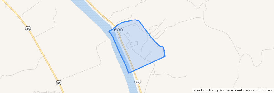 Mapa de ubicacion de Leon.
