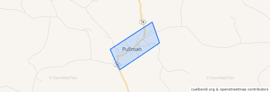 Mapa de ubicacion de Pullman.