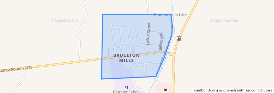 Mapa de ubicacion de Bruceton Mills.