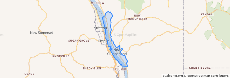 Mapa de ubicacion de New Cumberland.