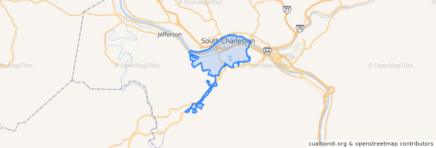 Mapa de ubicacion de South Charleston.