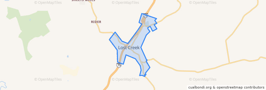 Mapa de ubicacion de Lost Creek.