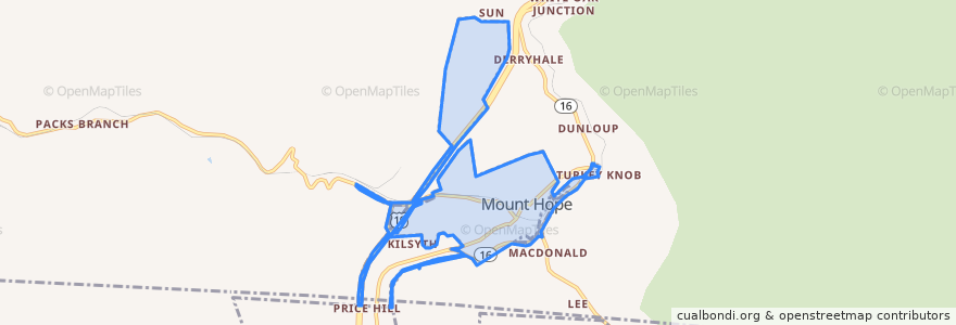 Mapa de ubicacion de Mount Hope.