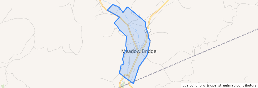 Mapa de ubicacion de Meadow Bridge.