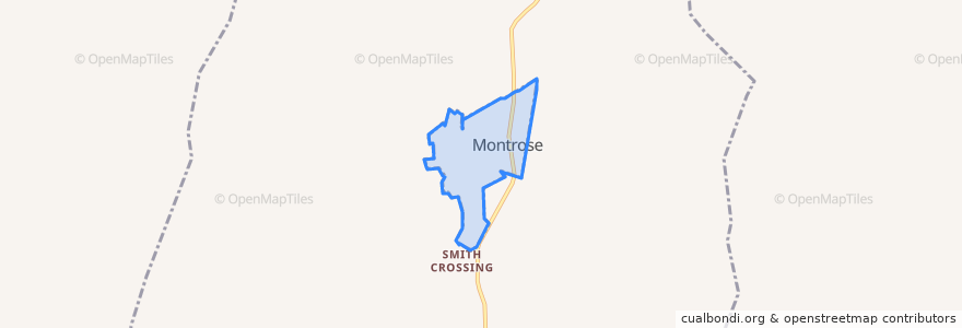 Mapa de ubicacion de Montrose.