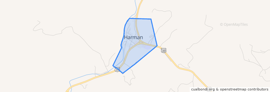 Mapa de ubicacion de Harman.