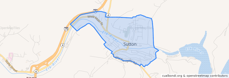 Mapa de ubicacion de Sutton.