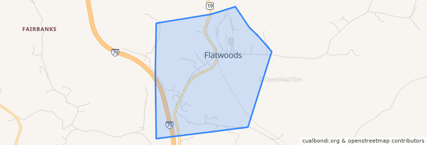 Mapa de ubicacion de Flatwoods.