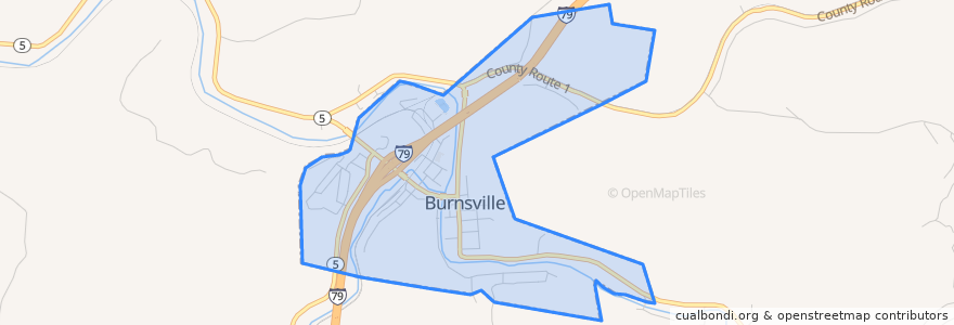 Mapa de ubicacion de Burnsville.