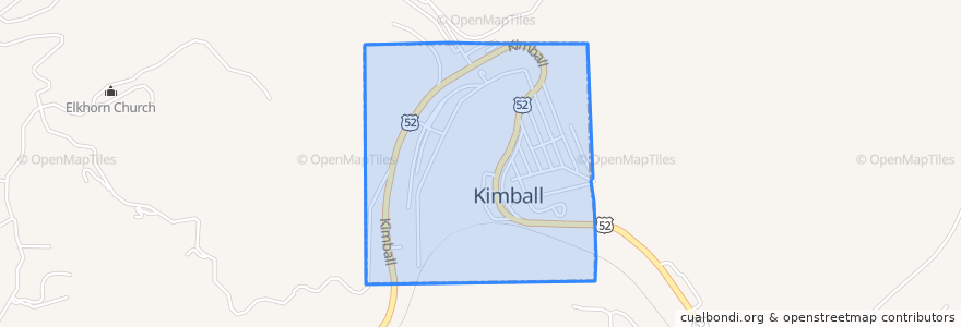 Mapa de ubicacion de Kimball.