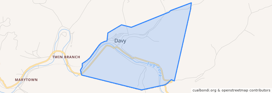Mapa de ubicacion de Davy.