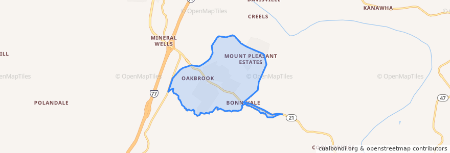 Mapa de ubicacion de Mineralwells.