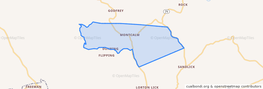 Mapa de ubicacion de Montcalm.