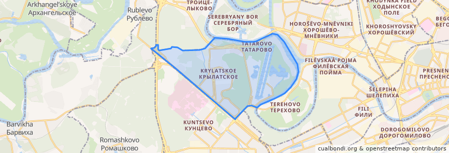 Mapa de ubicacion de район Крылатское.