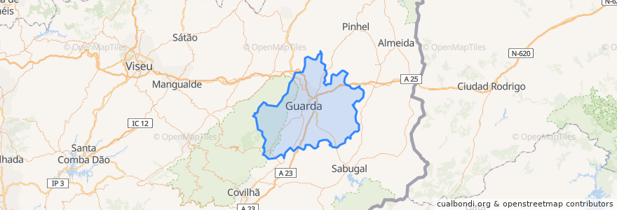 Mapa de ubicacion de Guarda.