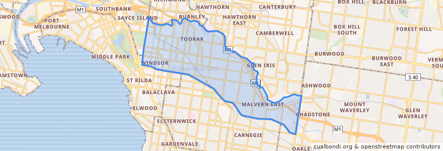 Mapa de ubicacion de City of Stonnington.