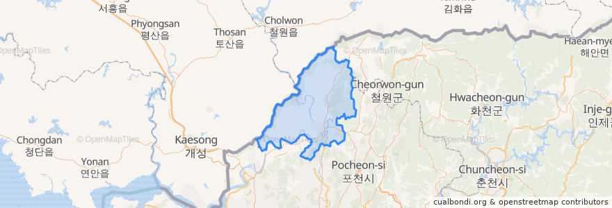 Mapa de ubicacion de 연천군.