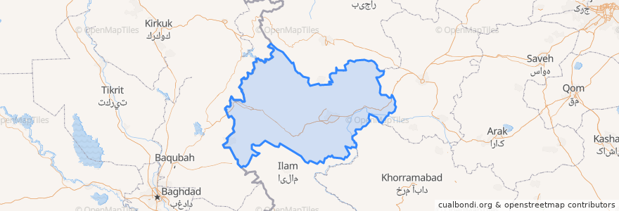 Mapa de ubicacion de استان کرمانشاه.