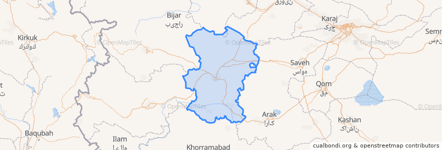 Mapa de ubicacion de Hamedan.