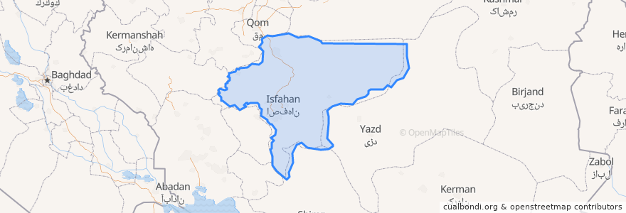 Mapa de ubicacion de Ispahan.