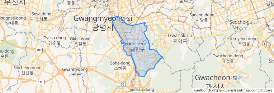 Mapa de ubicacion de Geumcheon-gu.