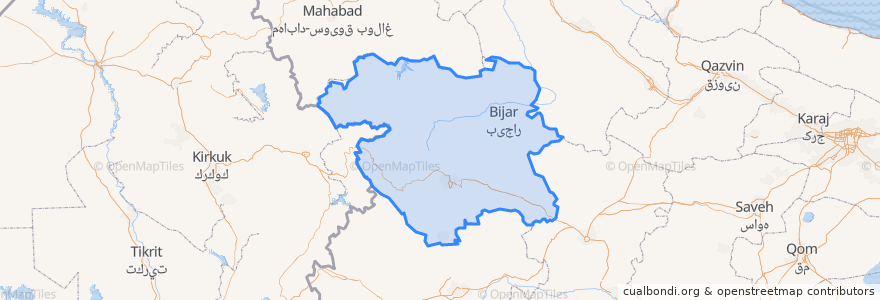 Mapa de ubicacion de Kürdistan Eyaleti.