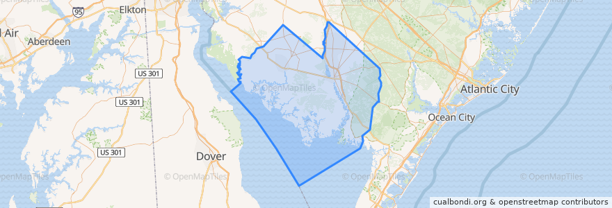 Mapa de ubicacion de Cumberland County.