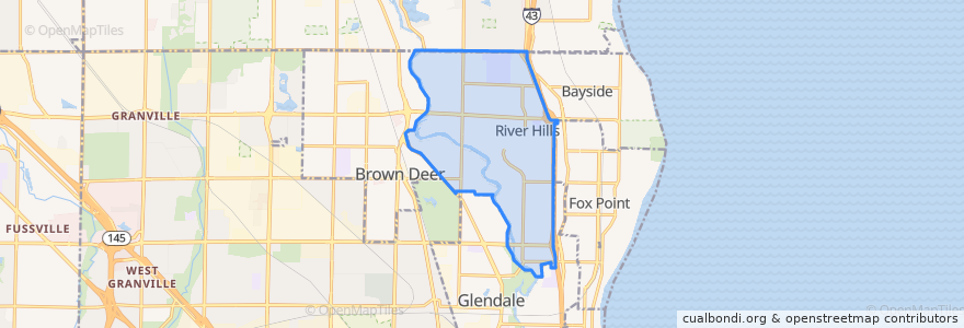 Mapa de ubicacion de River Hills.