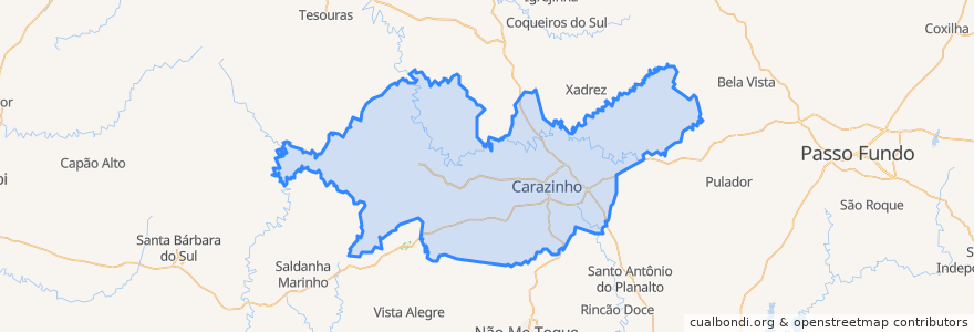 Mapa de ubicacion de Carazinho.