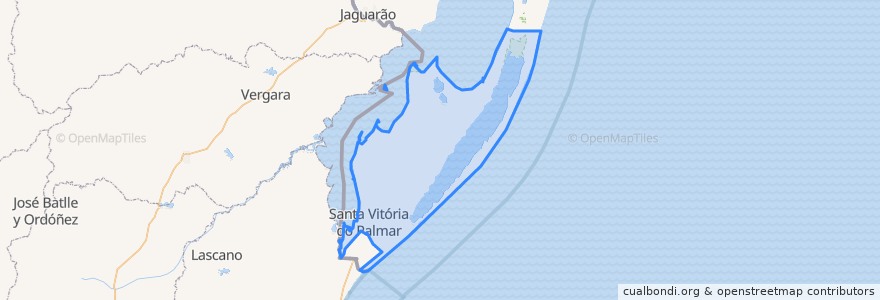 Mapa de ubicacion de Santa Vitória do Palmar.