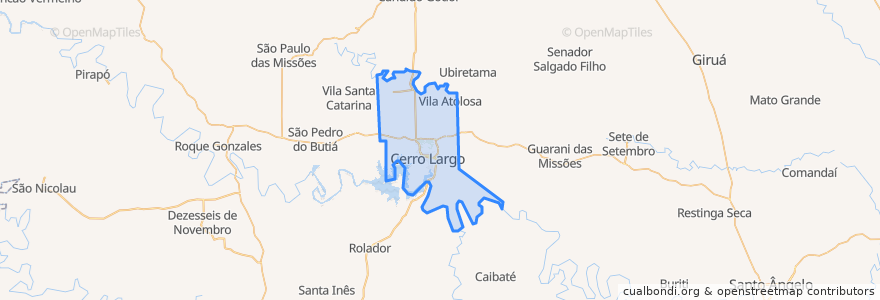 Mapa de ubicacion de Cerro Largo.