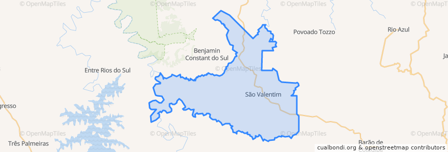 Mapa de ubicacion de São Valentim.