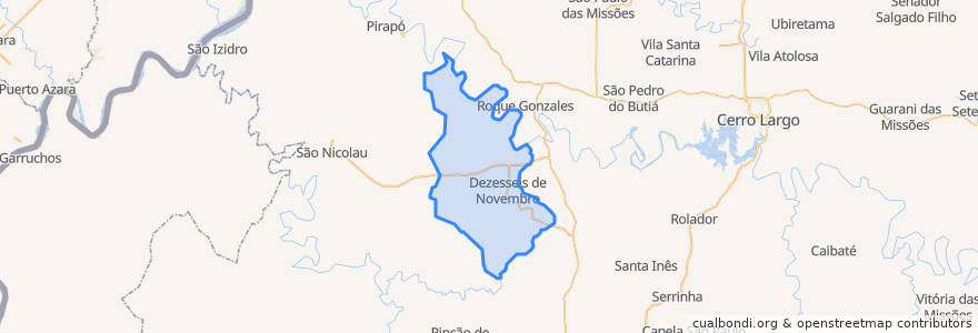 Mapa de ubicacion de Dezesseis de Novembro.