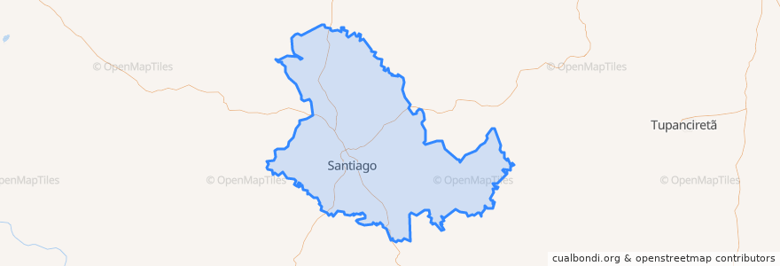 Mapa de ubicacion de Santiago.