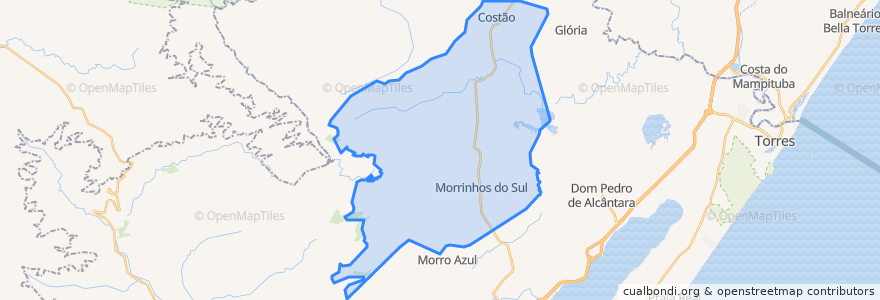 Mapa de ubicacion de Morrinhos do Sul.