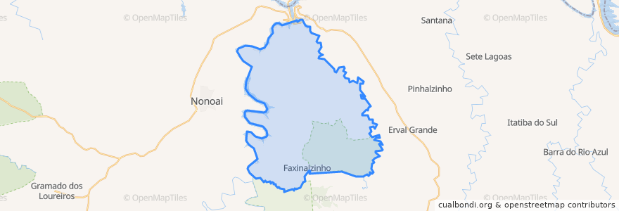 Mapa de ubicacion de Faxinalzinho.