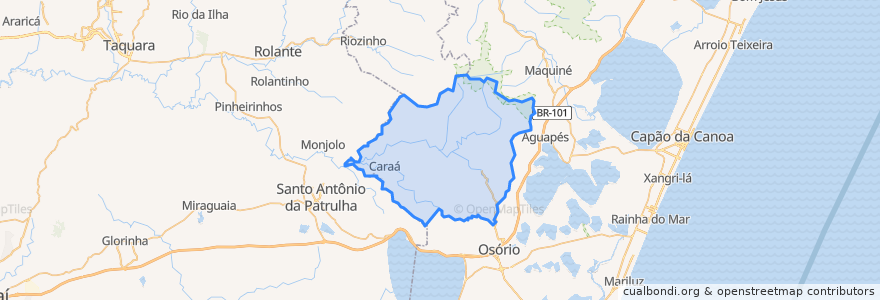 Mapa de ubicacion de Caraá.