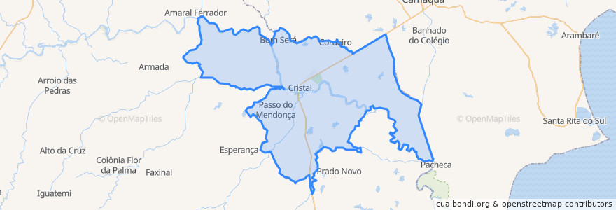 Mapa de ubicacion de Cristal.