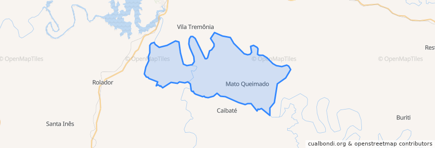 Mapa de ubicacion de Mato Queimado.