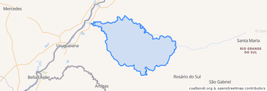 Mapa de ubicacion de Alegrete.