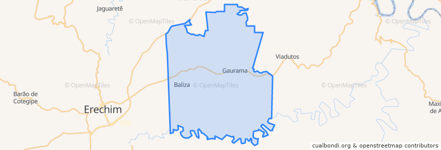 Mapa de ubicacion de Gaurama.