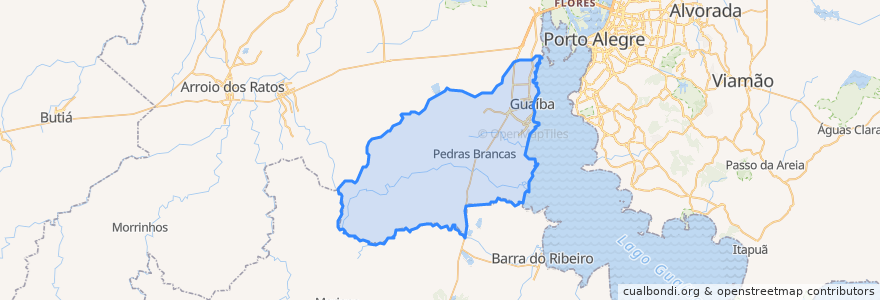 Mapa de ubicacion de Guaíba.